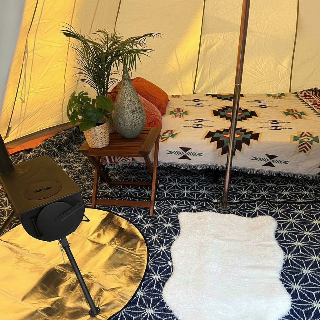 Poly Propylene Mat Blue - Fire Retardant - Bell Tent Sussex