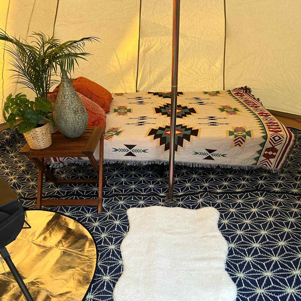 4m Tipi Tent Fireproof With Stove Hole & Flap - Bell Tent Sussex