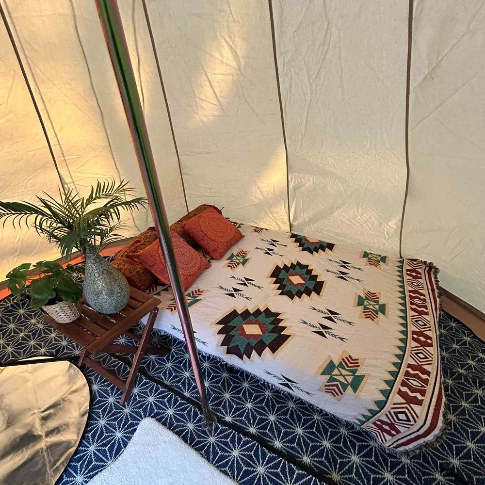 4m Tipi Tent Fireproof With Stove Hole & Flap - Bell Tent Sussex