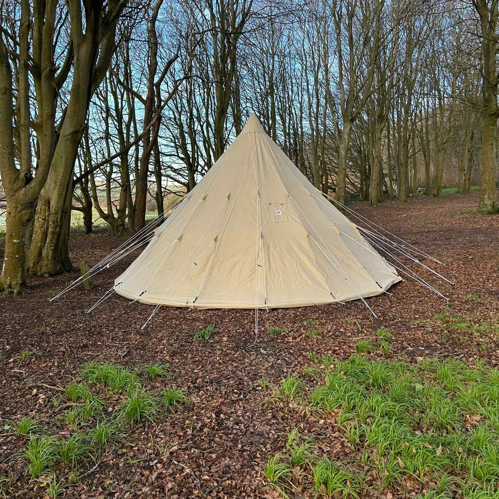 6m Tipi Tent Fireproof With Stove Hole & Flap - Bell Tent Sussex