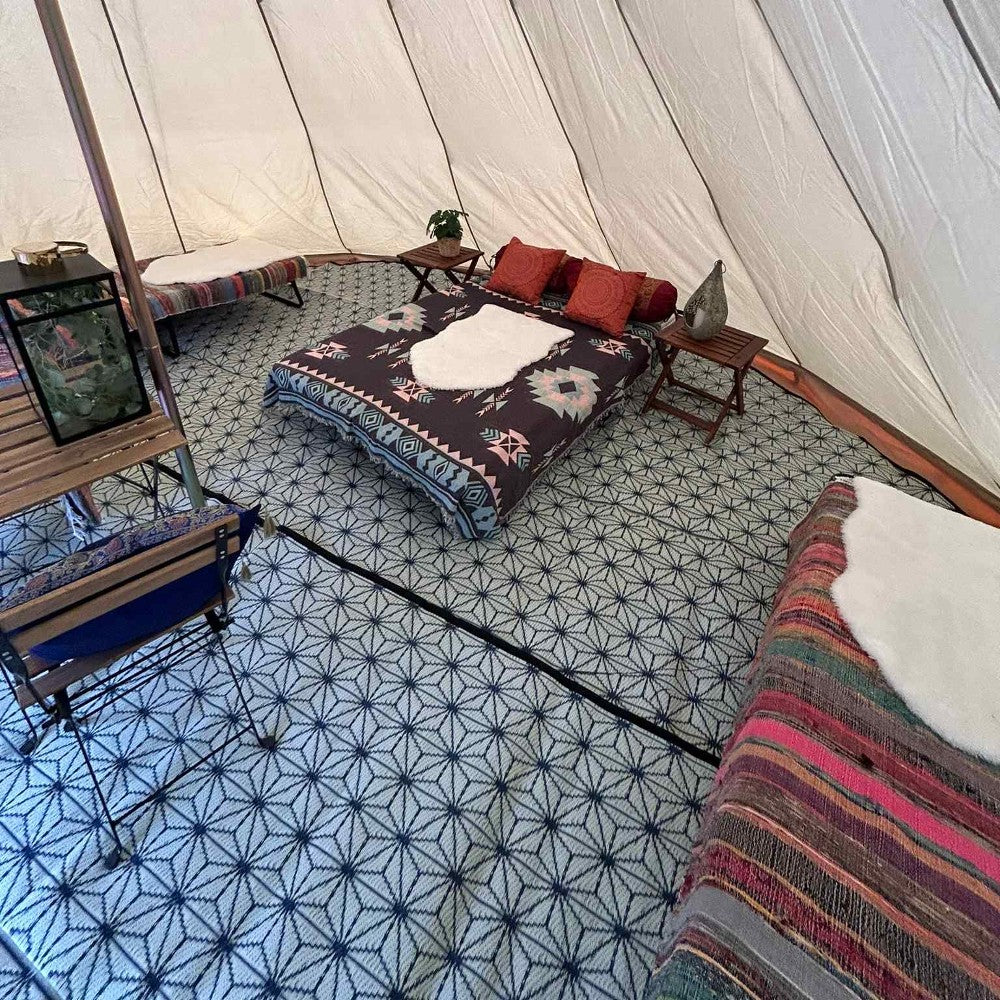 6m Tipi Tent Fireproof With Stove Hole & Flap - Bell Tent Sussex