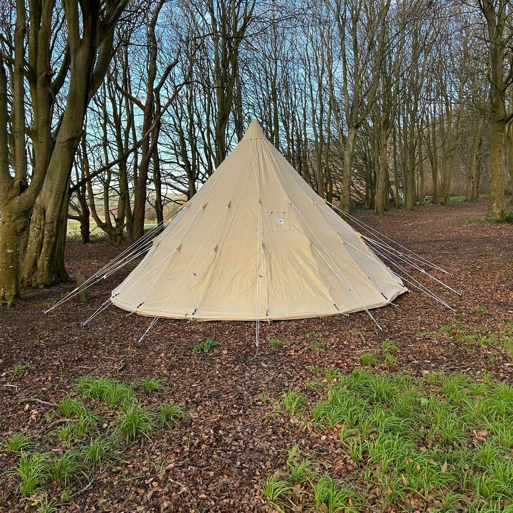 6m Tipi Tent Fireproof With Stove Hole & Flap - Bell Tent Sussex