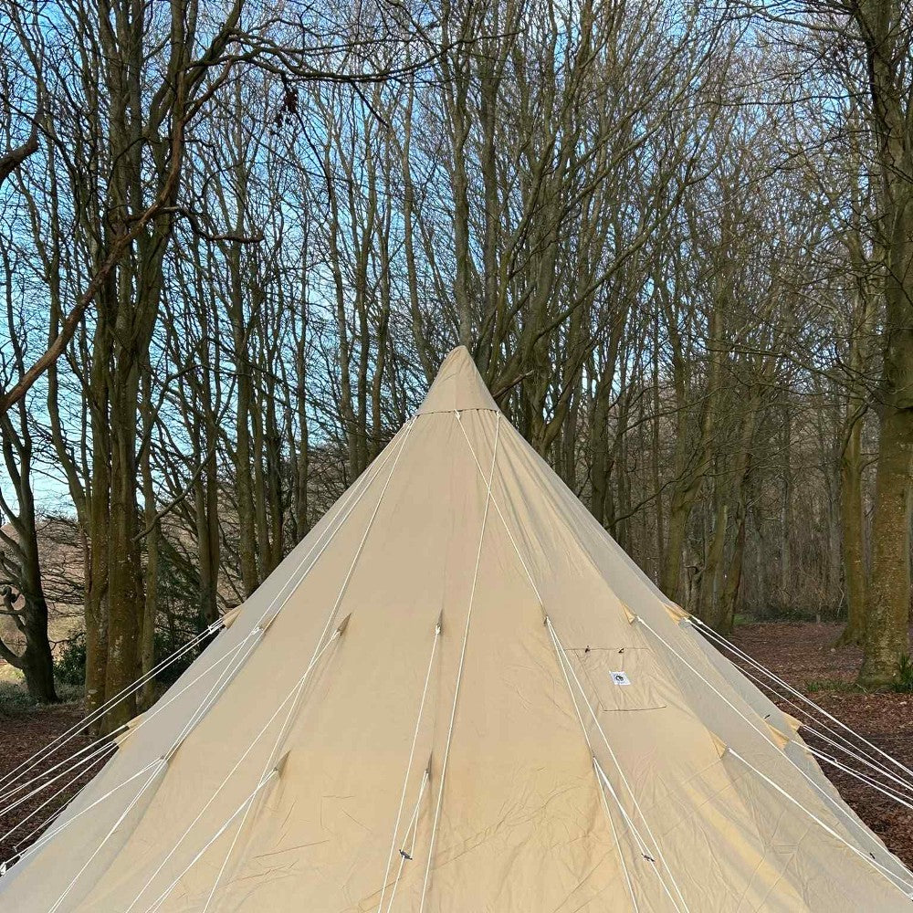 6m Tipi Tent Fireproof With Stove Hole & Flap - Bell Tent Sussex