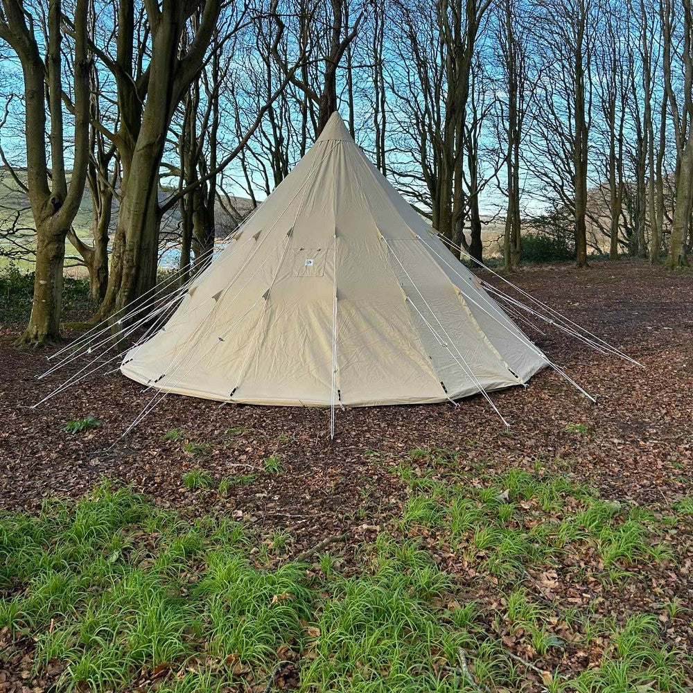 6m Tipi Tent Fireproof With Stove Hole & Flap - Bell Tent Sussex
