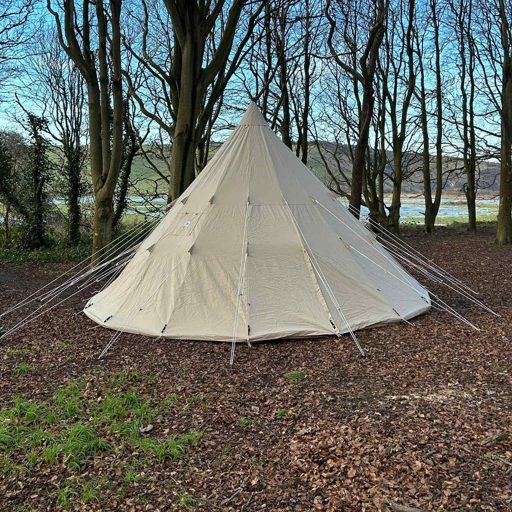 6m Tipi Tent Fireproof With Stove Hole & Flap - Bell Tent Sussex