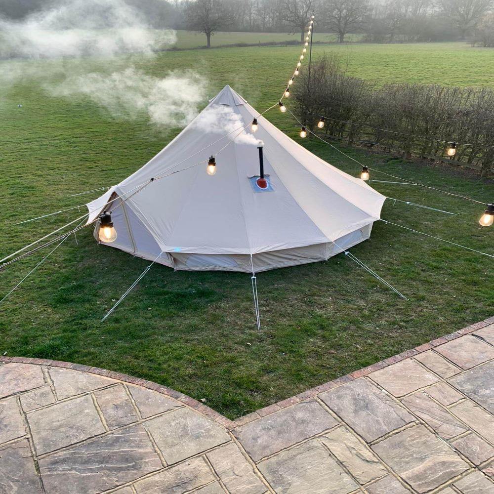 7m Bell Tent Fireproof With Stove Hole & Flap - Bell Tent Sussex
