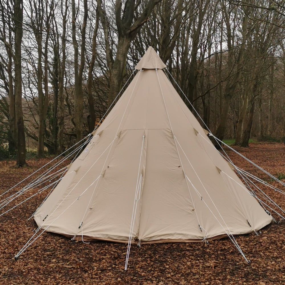 bell tent tipi 5m Tipi Tent Fireproof With Stove Hole & Flap