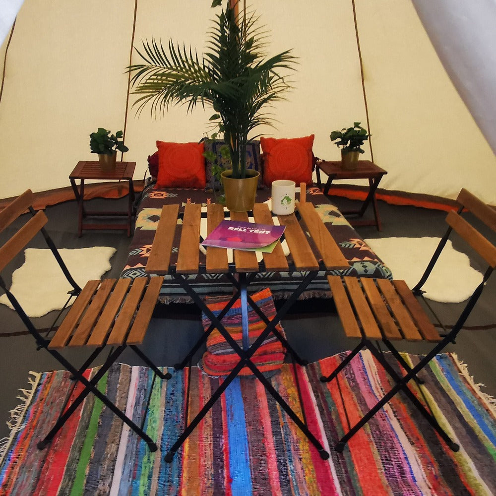 5m Tipi Tent Fireproof With Stove Hole & Flap - Bell Tent Sussex