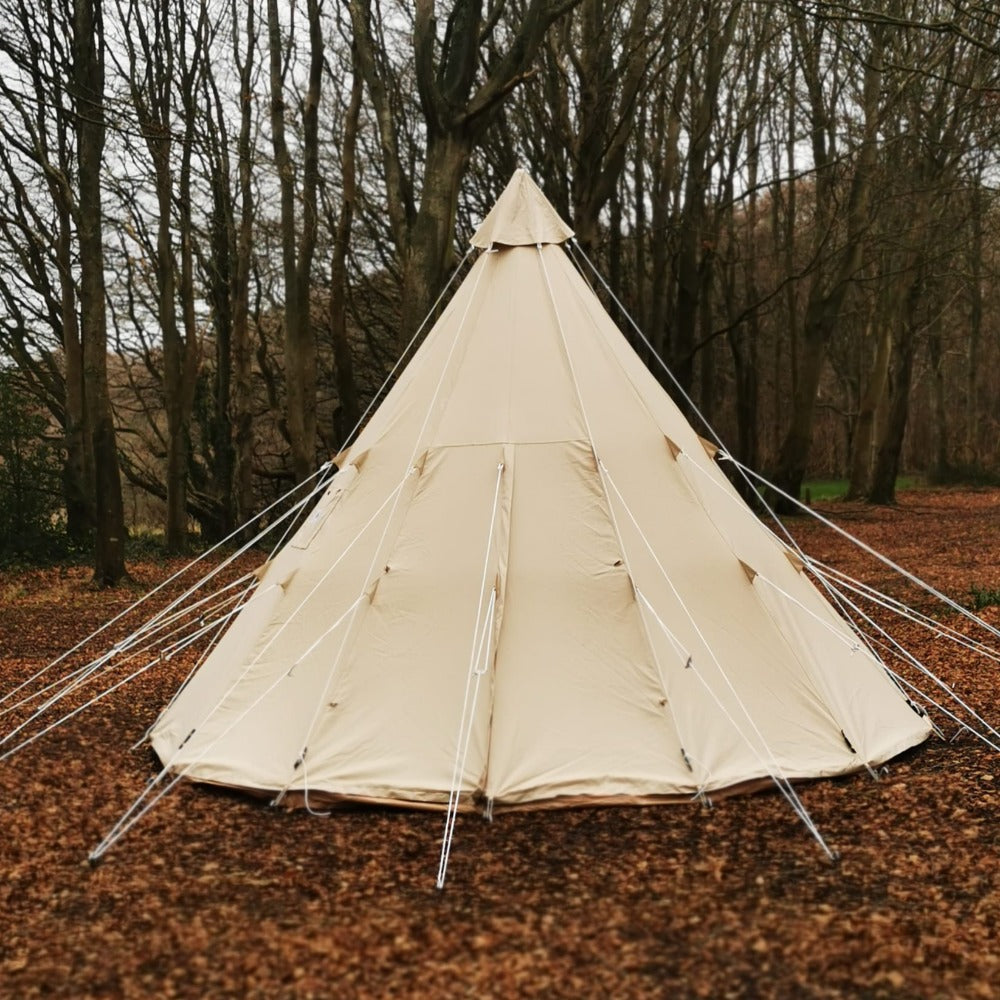 5m Tipi Tent Fireproof With Stove Hole & Flap - Bell Tent Sussex