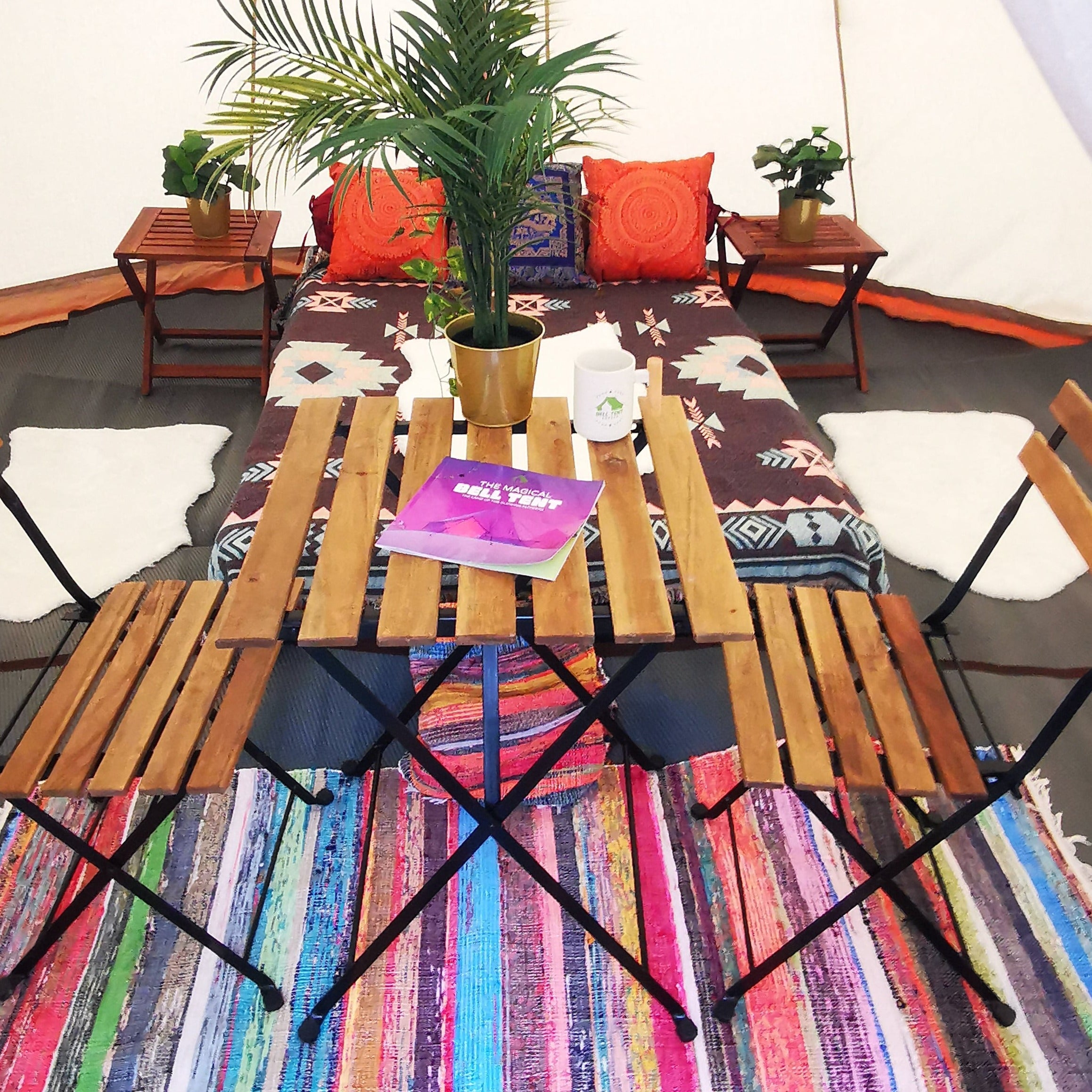 5m Tipi Tent Fireproof With Stove Hole & Flap - Bell Tent Sussex