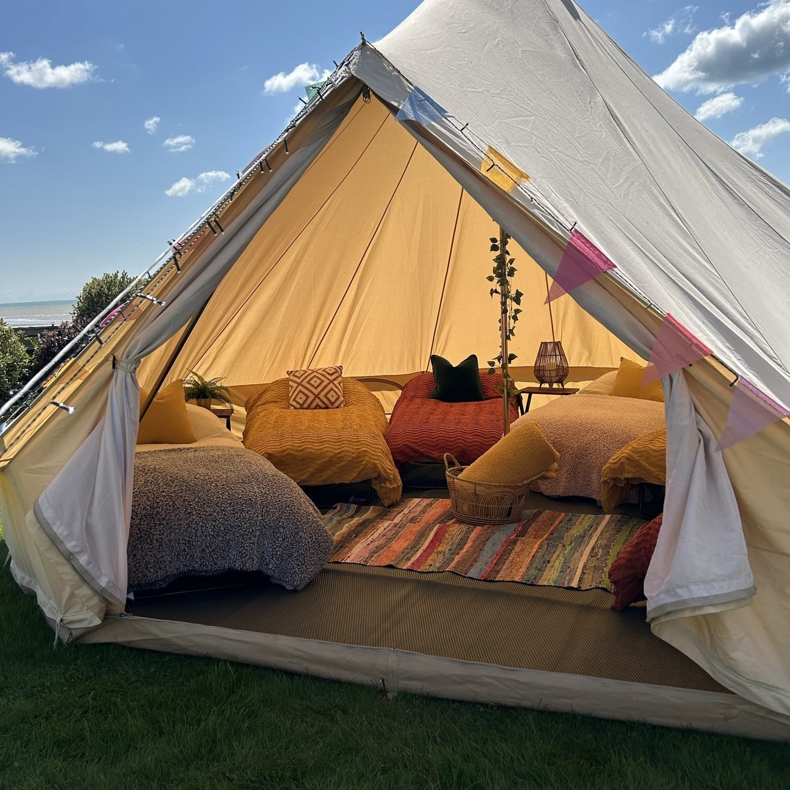 5m Bell Tent Fireproof With Stove Hole & Flap - Bell Tent Sussex