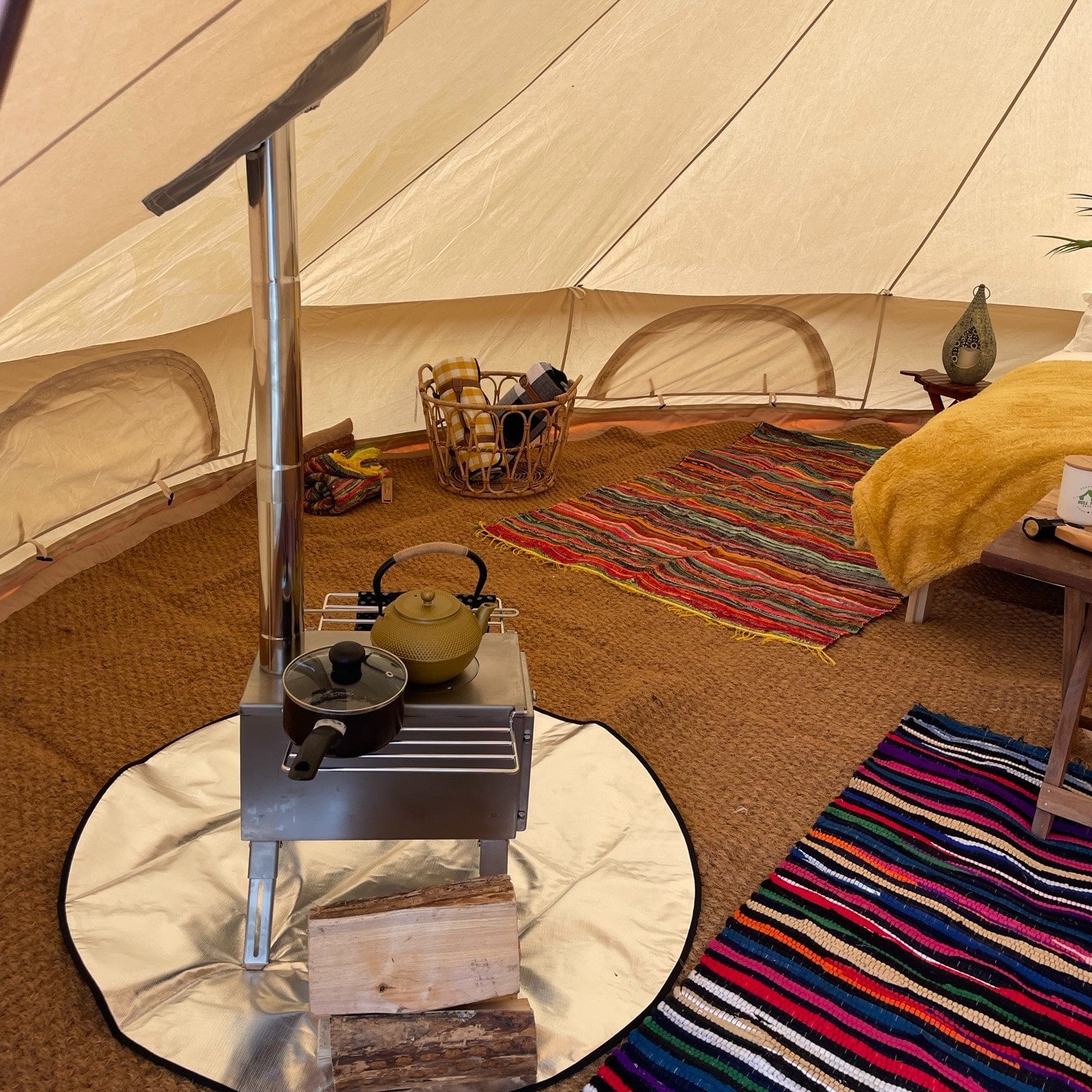 5m Bell Tent Fireproof With Stove Hole & Flap - Bell Tent Sussex