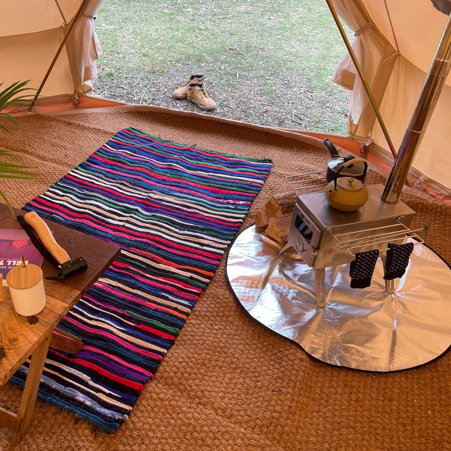 5m Bell Tent Fireproof With Stove Hole & Flap - Bell Tent Sussex