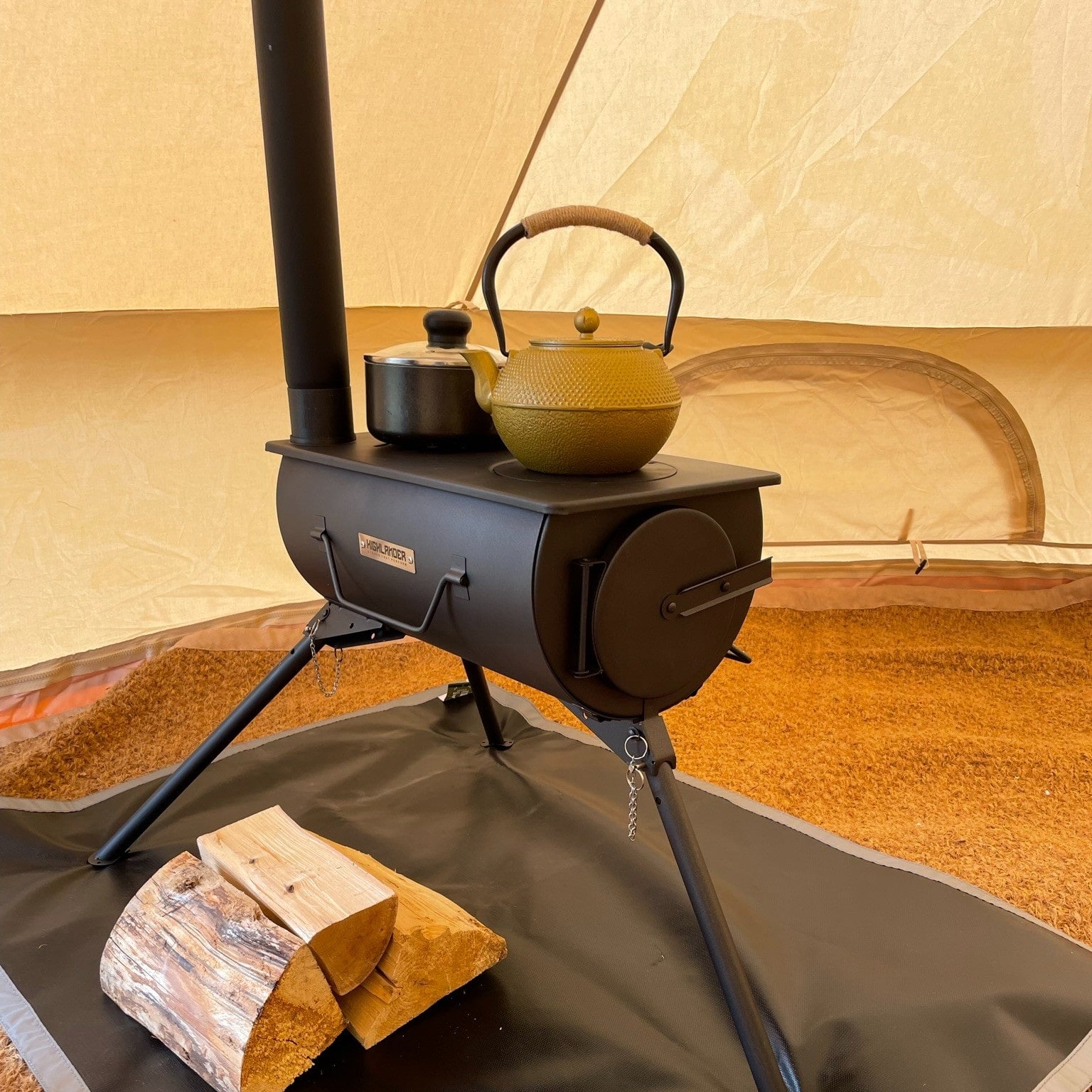 5m Bell Tent Fireproof With Stove Hole & Flap - Bell Tent Sussex