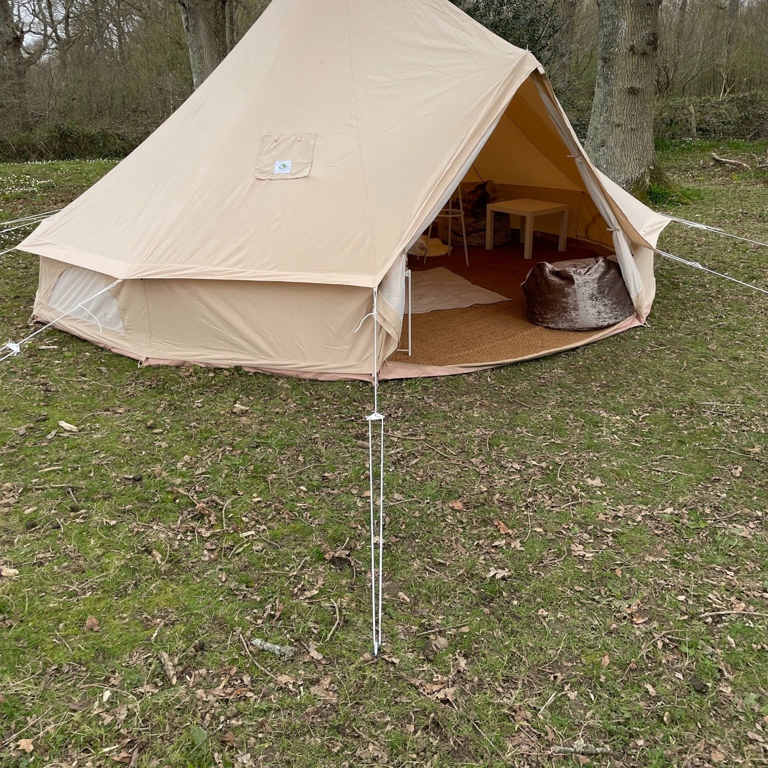 5m Bell Tent Fireproof With Stove Hole & Flap - Bell Tent Sussex