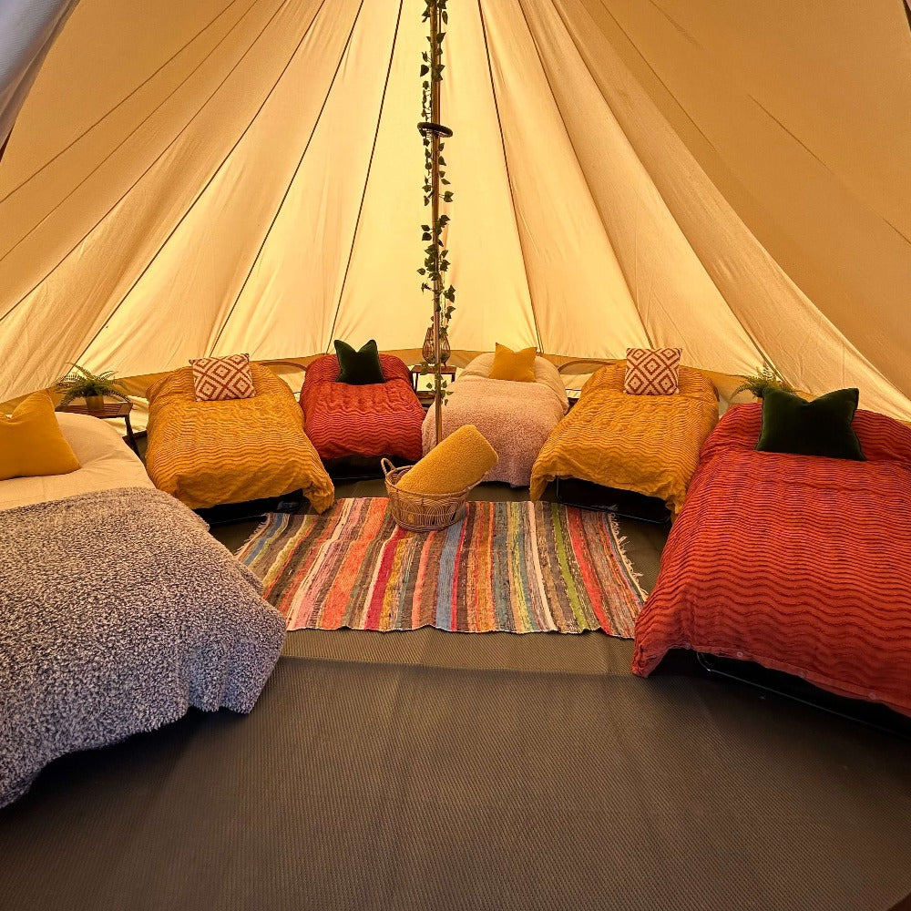 5m Bell Tent Fireproof With Stove Hole & Flap - Bell Tent Sussex