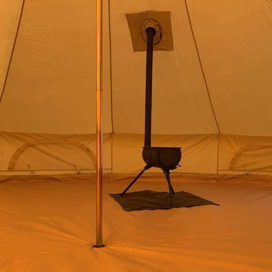 7m Bell Tent Fireproof With Stove Hole & Flap - Bell Tent Sussex