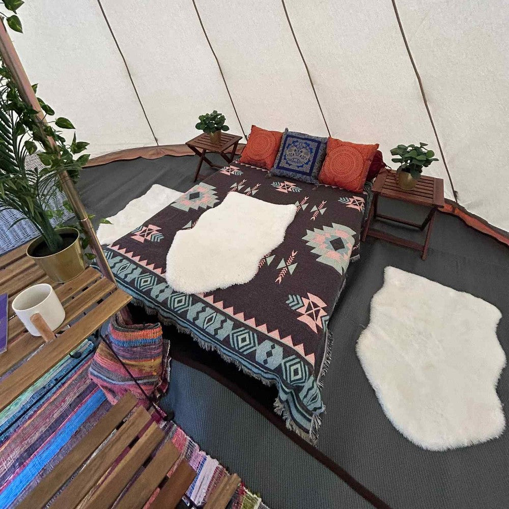 5m Tipi Tent Fireproof With Stove Hole & Flap - Bell Tent Sussex