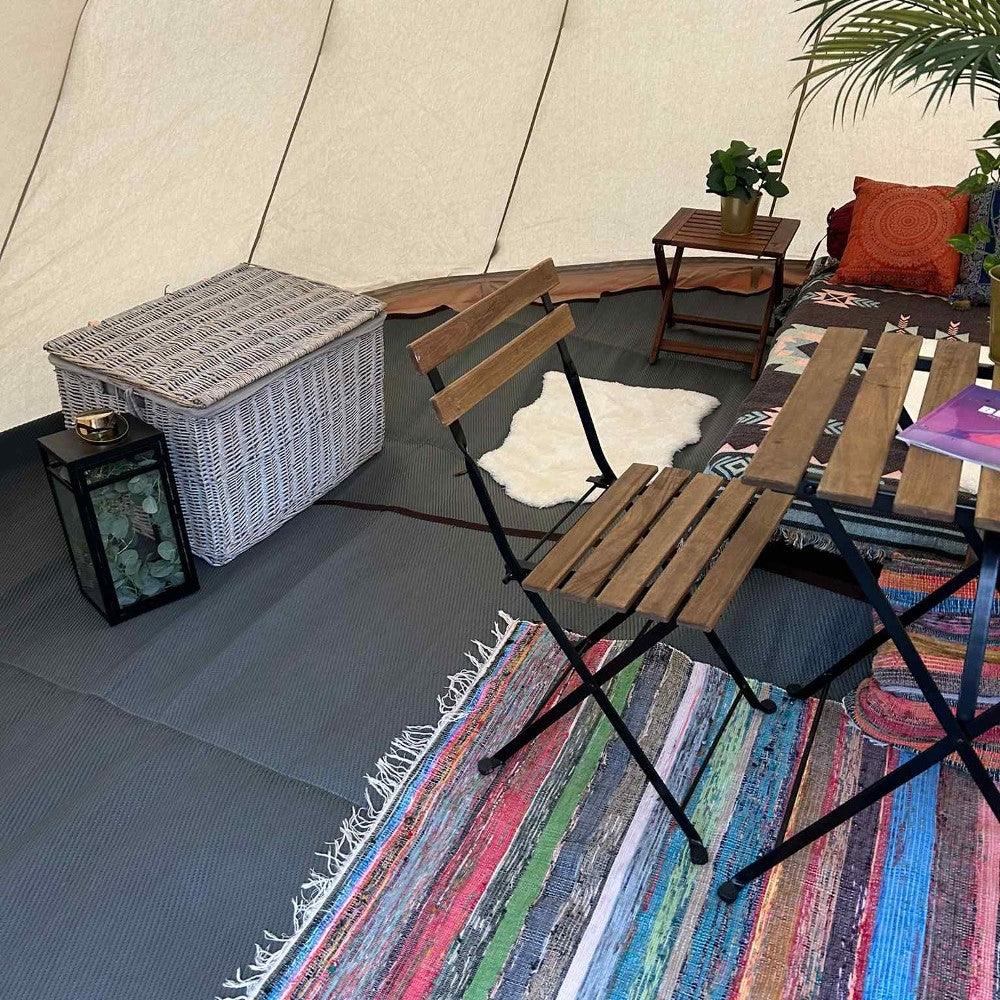 5m Tipi Tent Fireproof With Stove Hole & Flap - Bell Tent Sussex