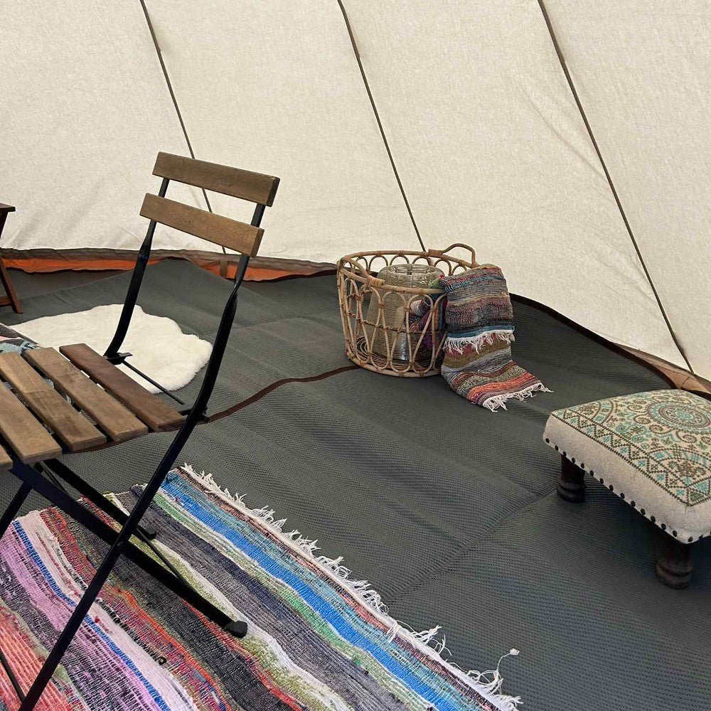 5m Tipi Tent Fireproof With Stove Hole & Flap - Bell Tent Sussex