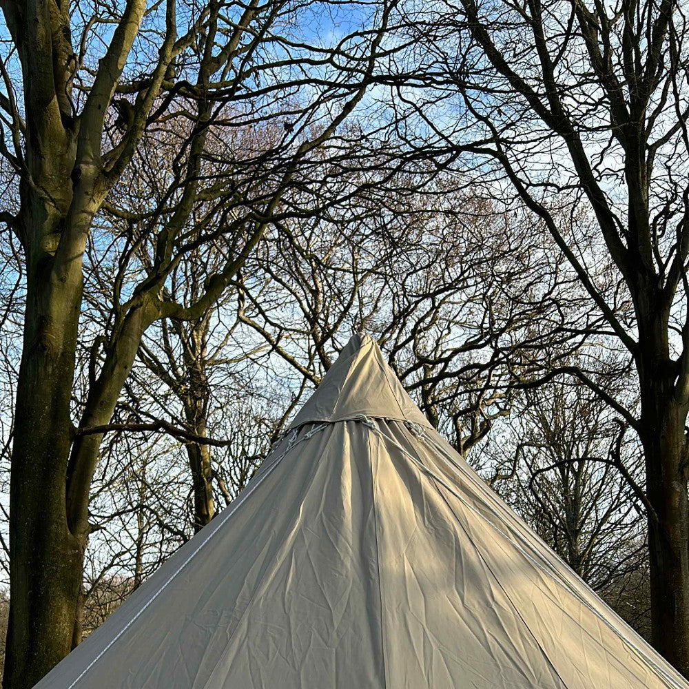 5m Tipi Tent Fireproof With Stove Hole & Flap - Bell Tent Sussex