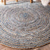 Round Jute and Recycled Soft Denim Rugs - Bell Tent Sussex