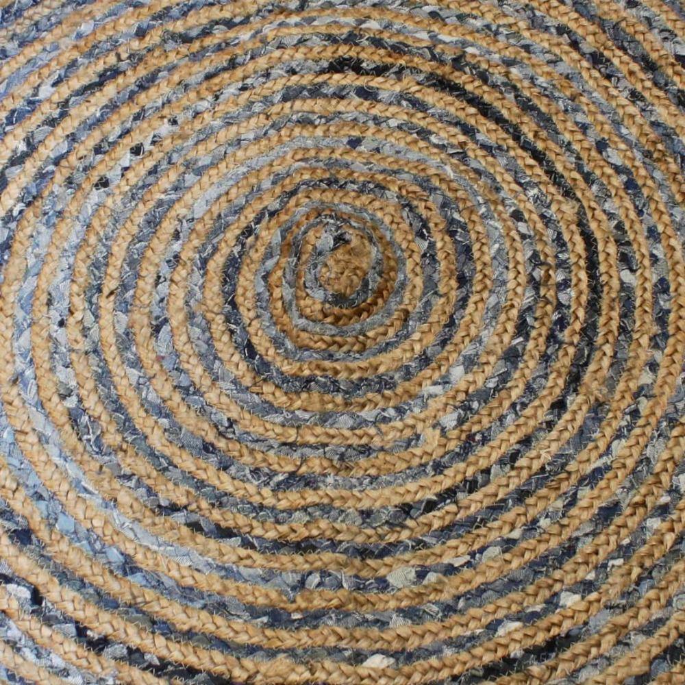 Round Jute and Recycled Soft Denim Rugs - Bell Tent Sussex