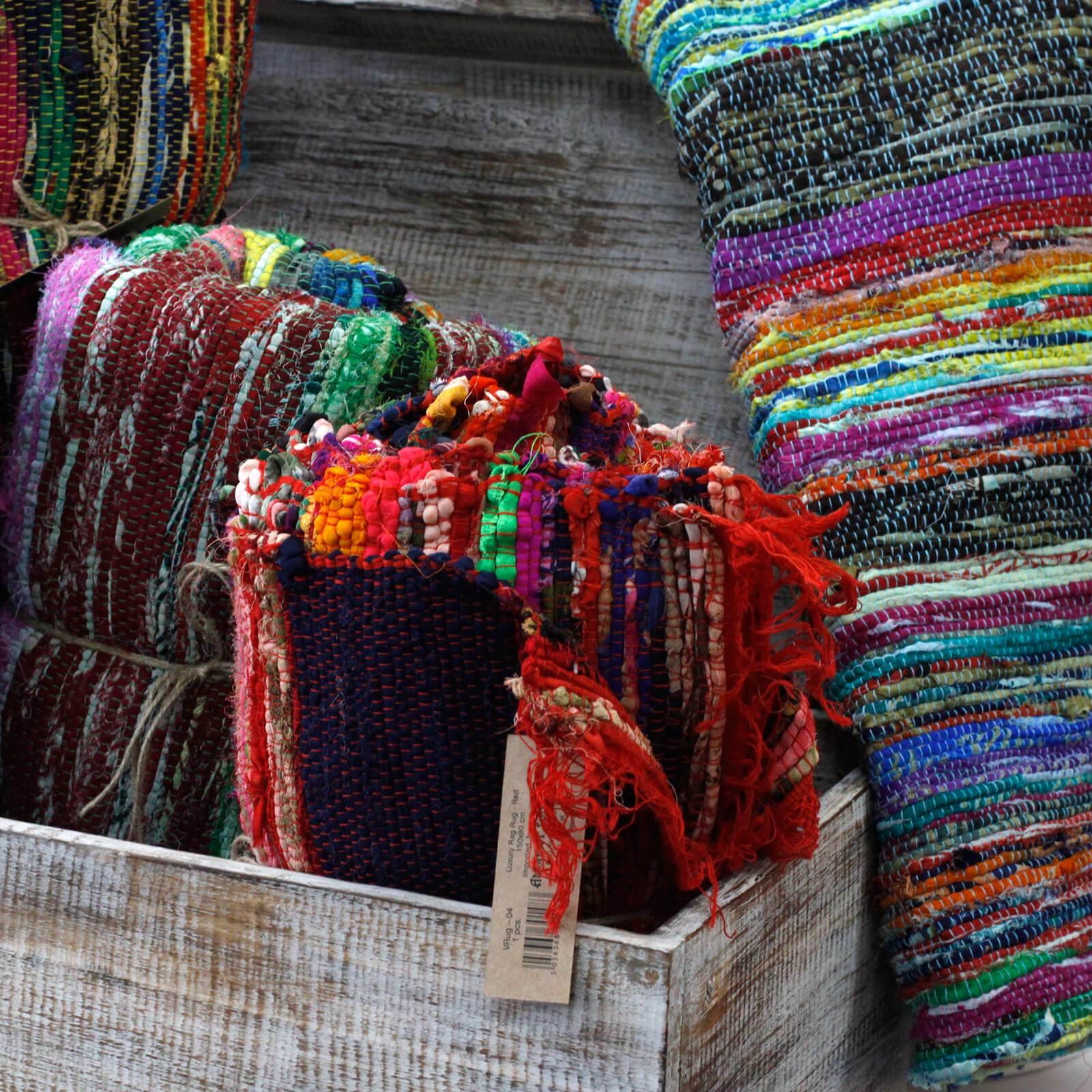 Indian Rag Rugs - Bell Tent Sussex