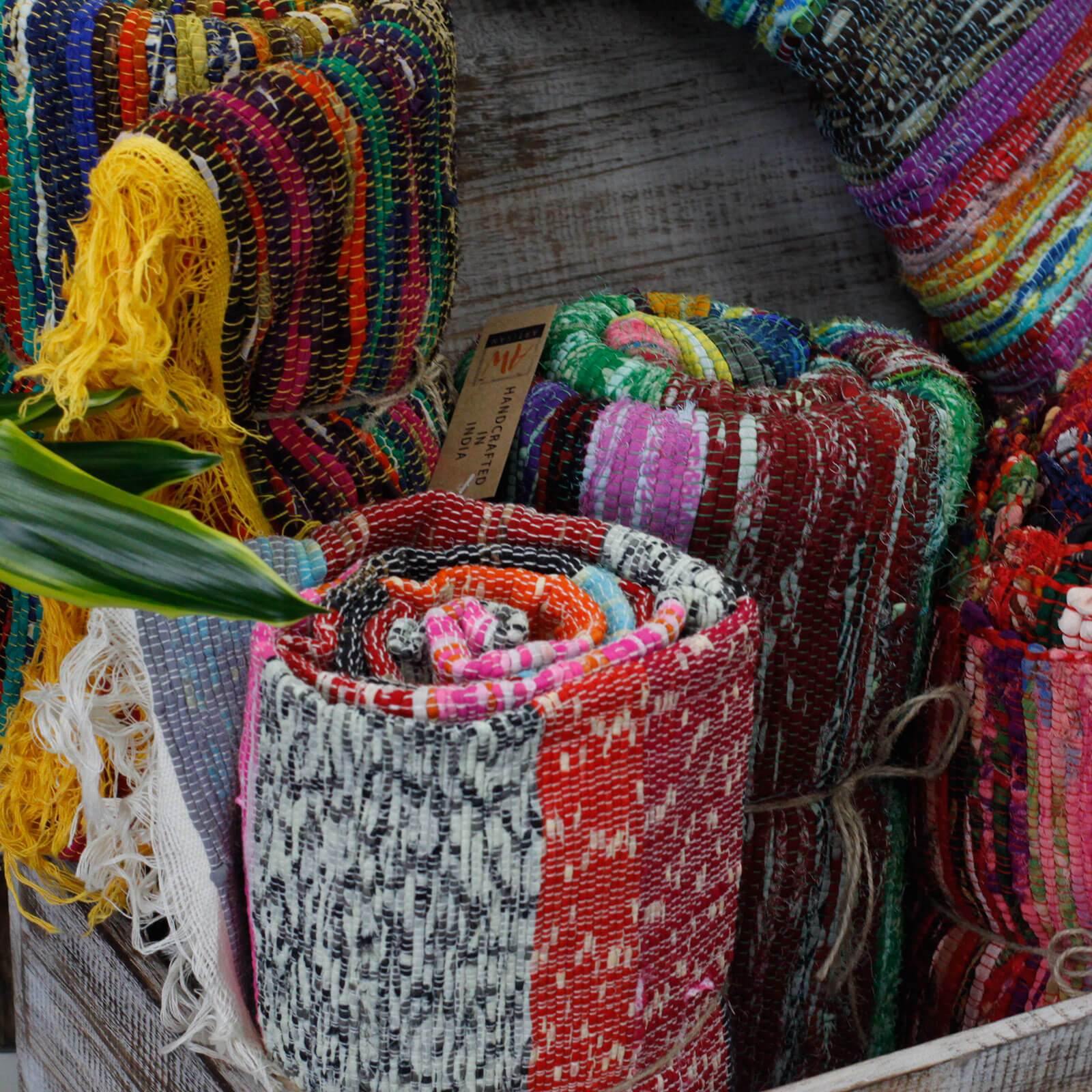 Indian Rag Rugs - Bell Tent Sussex