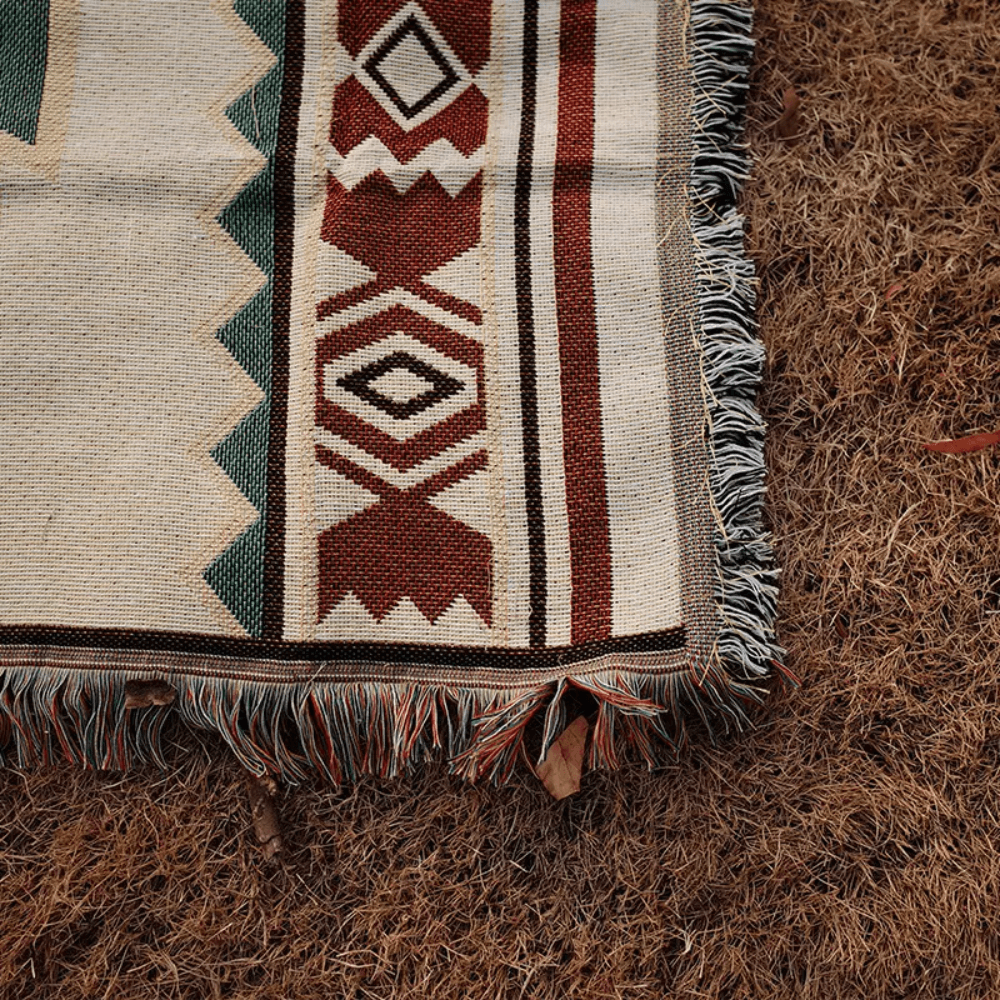 Bohemian Reversible Cotton Blanket - Bell Tent Sussex