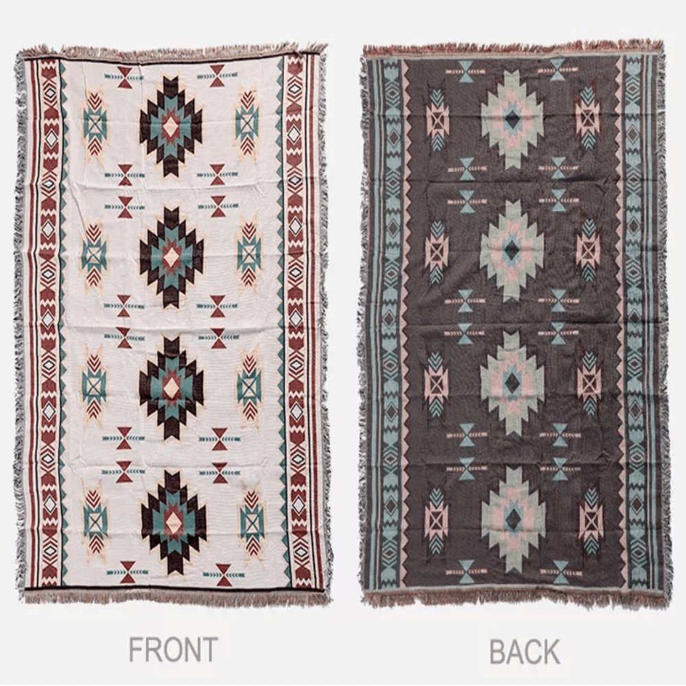 Bohemian Reversible Cotton Blanket - Bell Tent Sussex