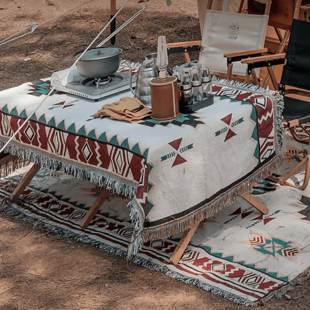 Bohemian Reversible Cotton Blanket - Bell Tent Sussex