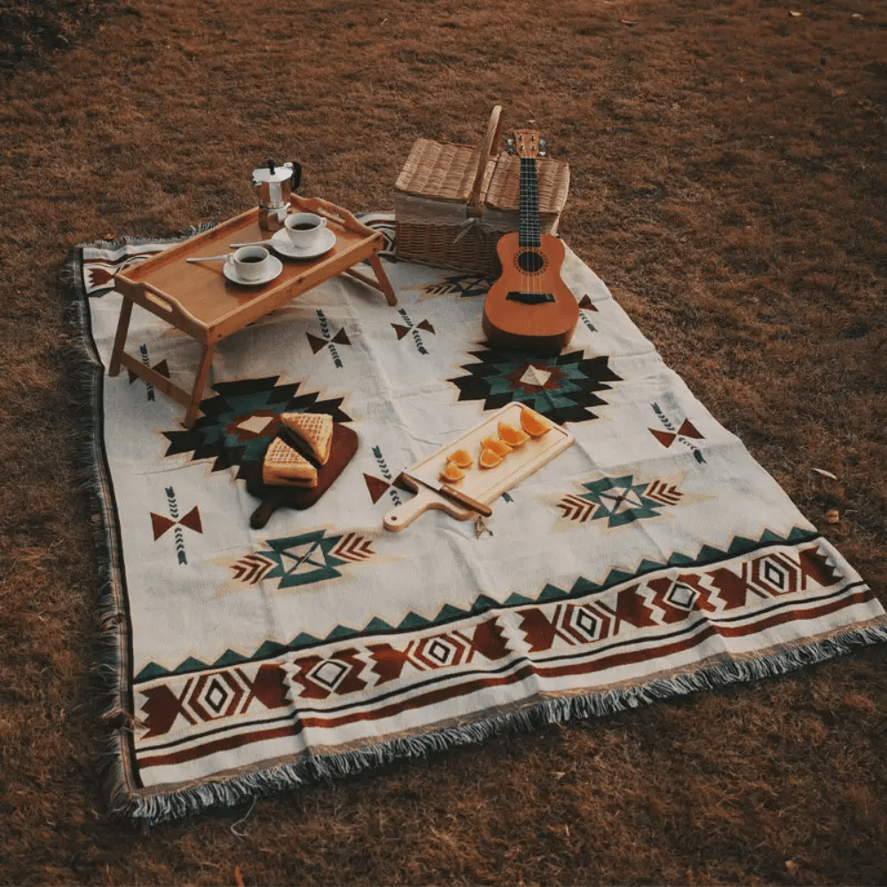 Bohemian Reversible Cotton Blanket - Bell Tent Sussex