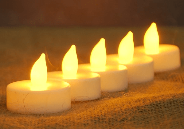 Tea Light Candle Chandelier Double Tier - Black - Bell Tent Sussex