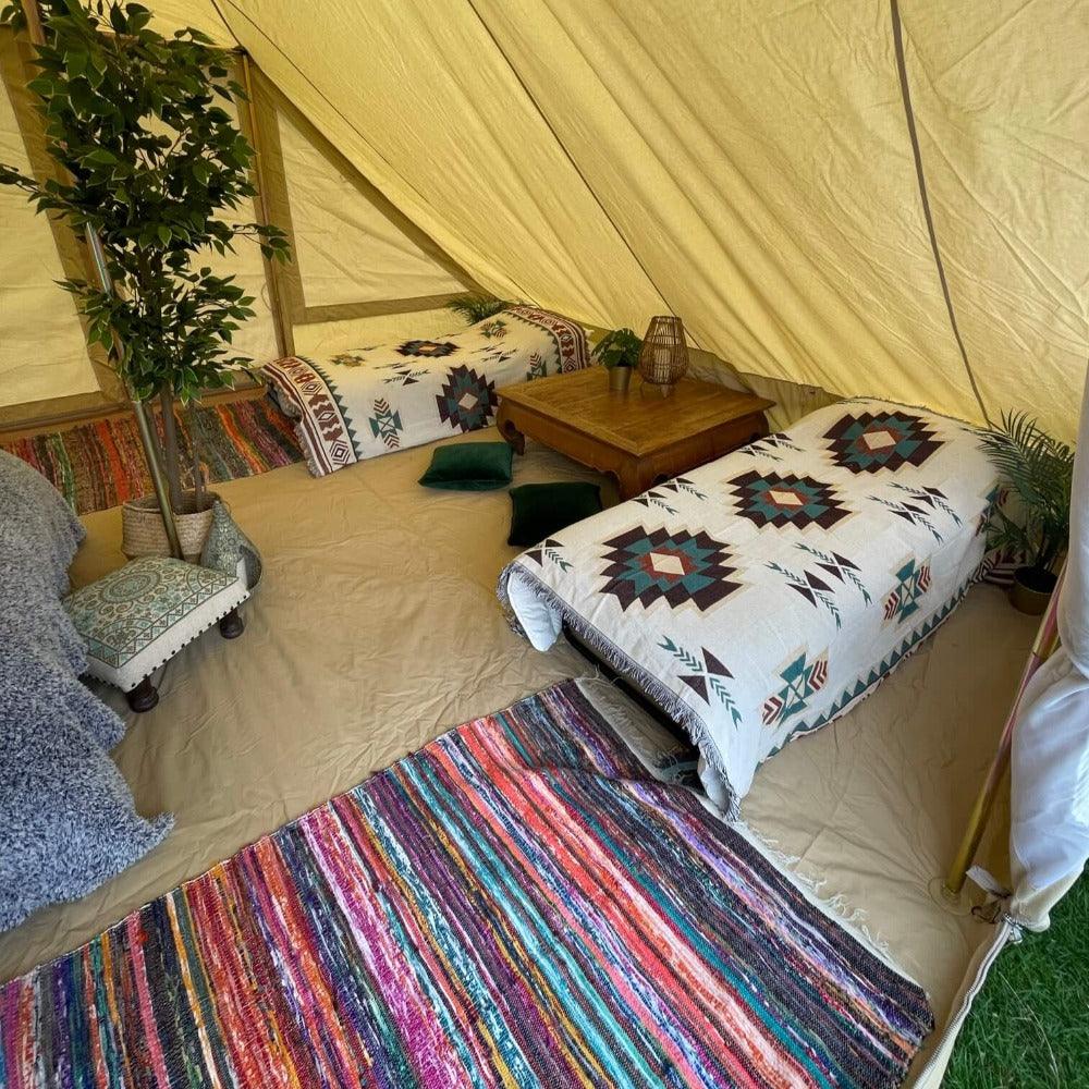 Bohemian Reversible Cotton Blanket - Bell Tent Sussex