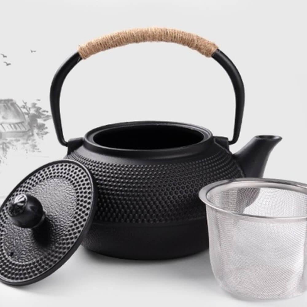 Cast Iron Tea Pots Black - Bell Tent Sussex