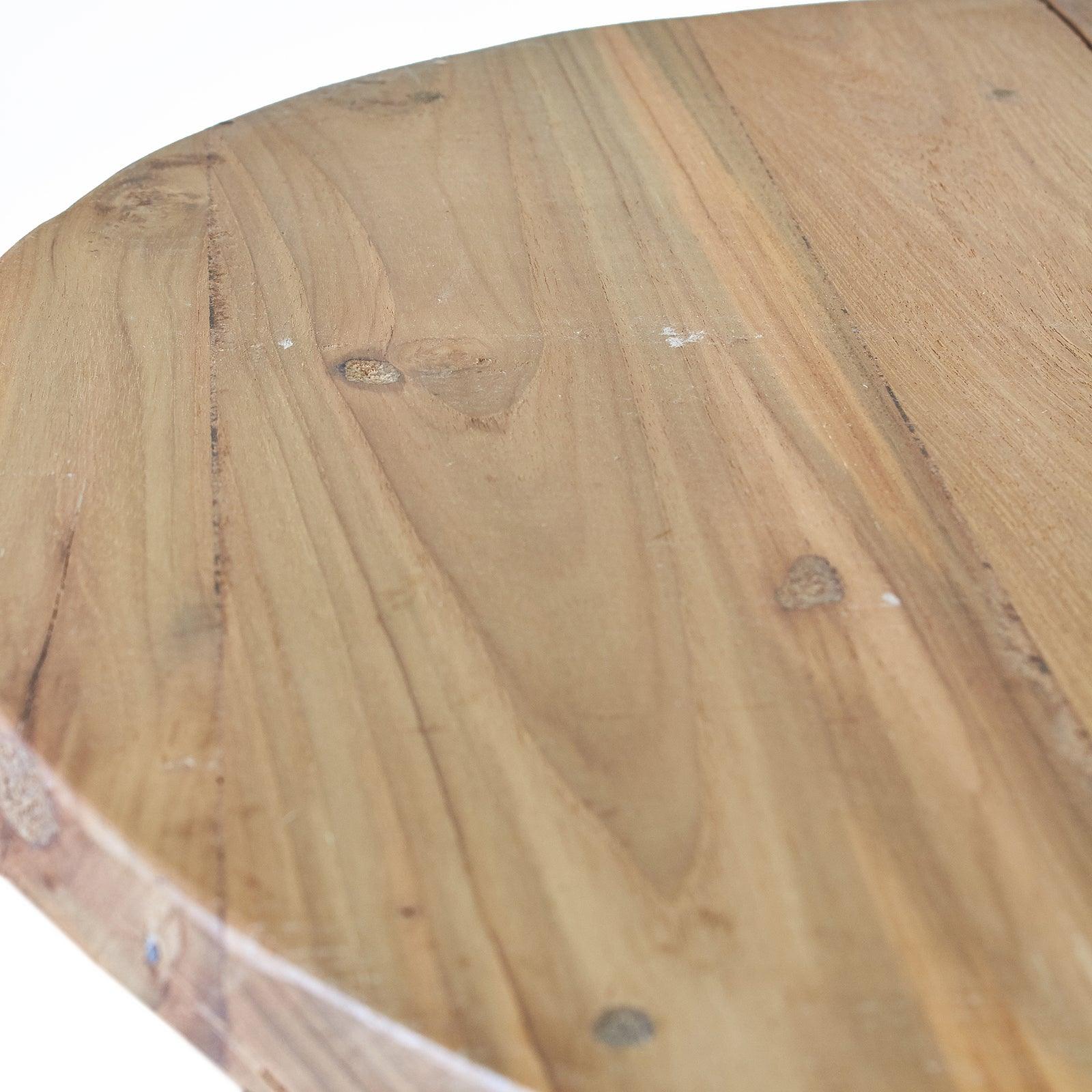Round Bed Side Table / Coffee Table - Recycled Wood - Bell Tent Sussex
