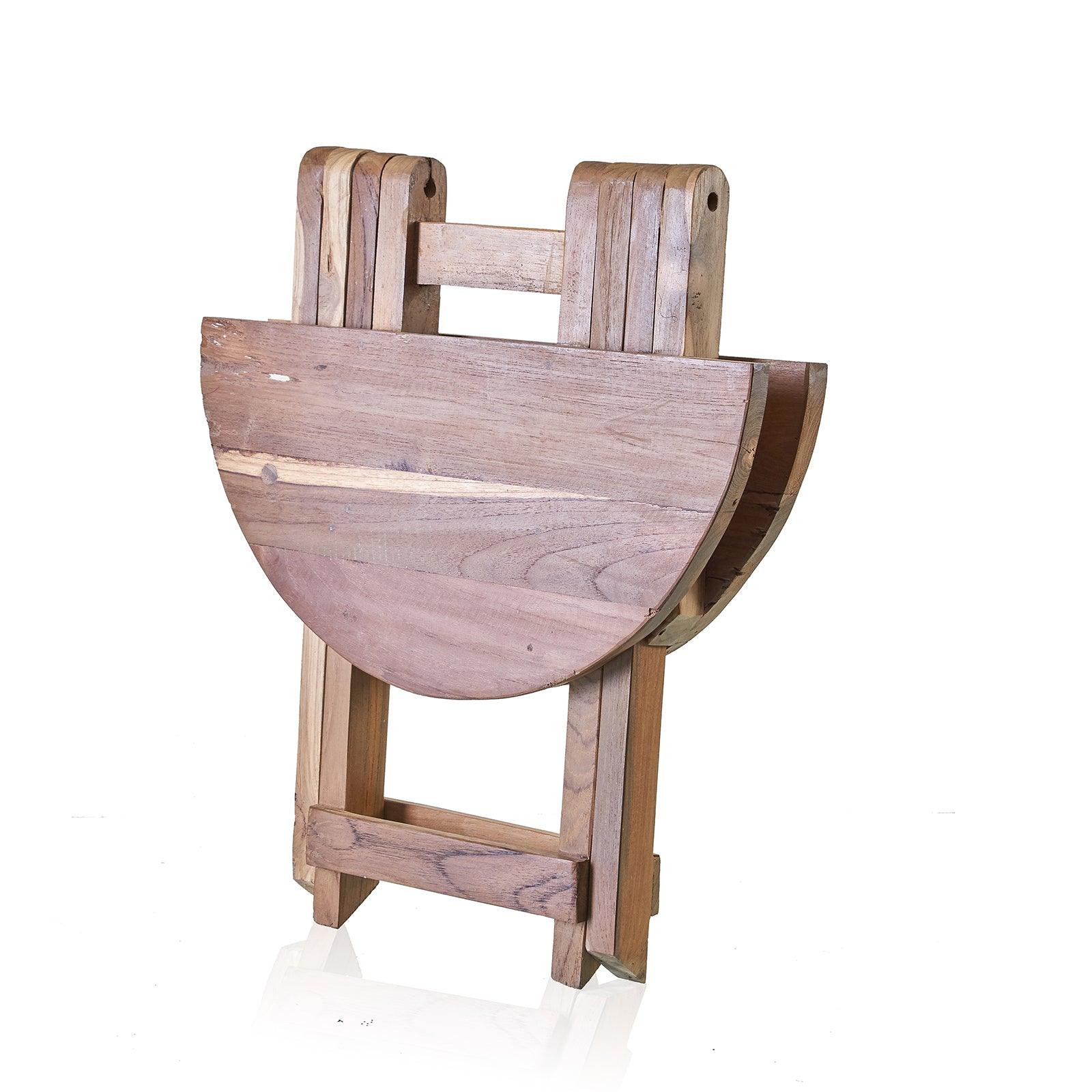 Round Bed Side Table / Coffee Table - Recycled Wood - Bell Tent Sussex