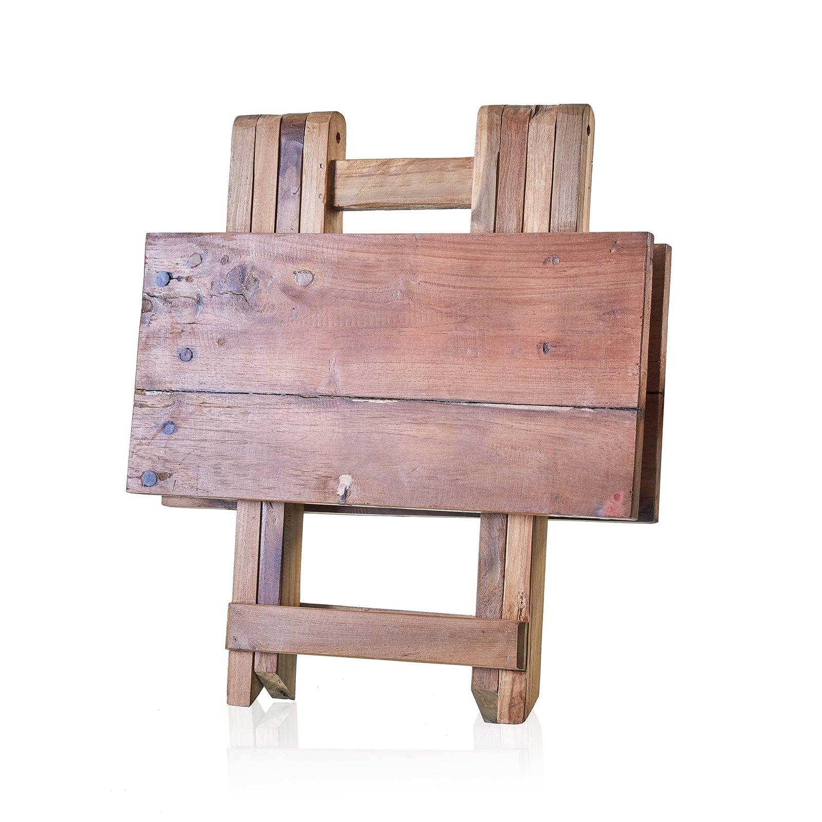Square Bed Side Table / Coffee Table - Recycled Wood - Bell Tent Sussex