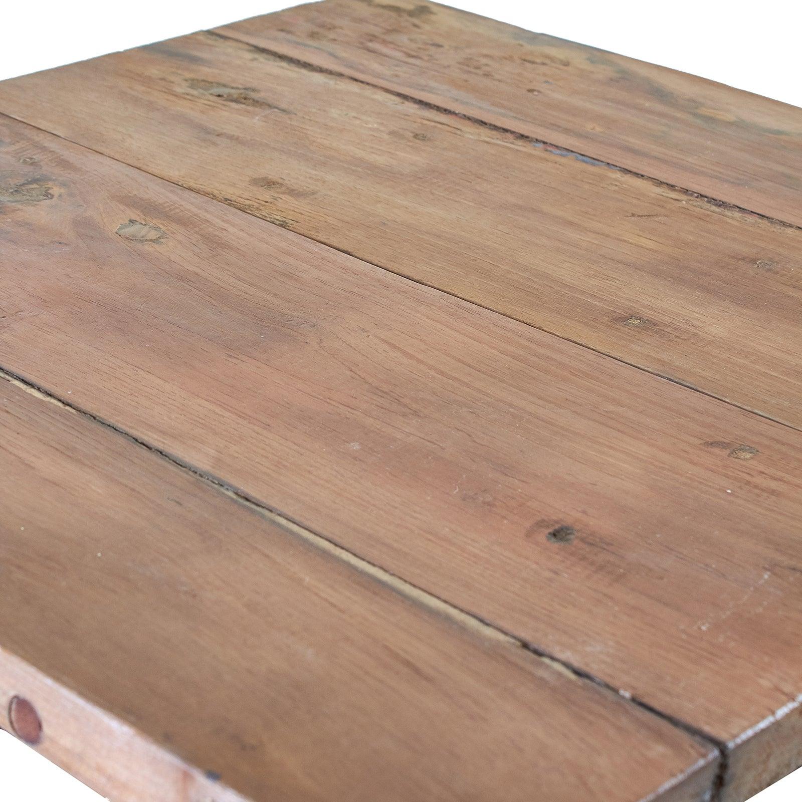 Square Bed Side Table / Coffee Table - Recycled Wood - Bell Tent Sussex