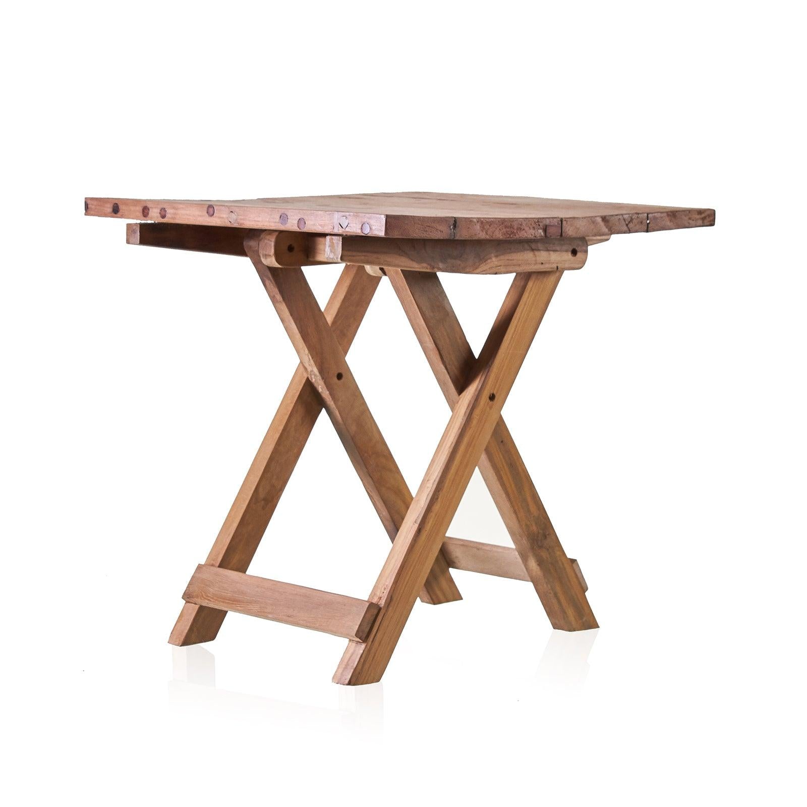 Square Bed Side Table / Coffee Table - Recycled Wood - Bell Tent Sussex