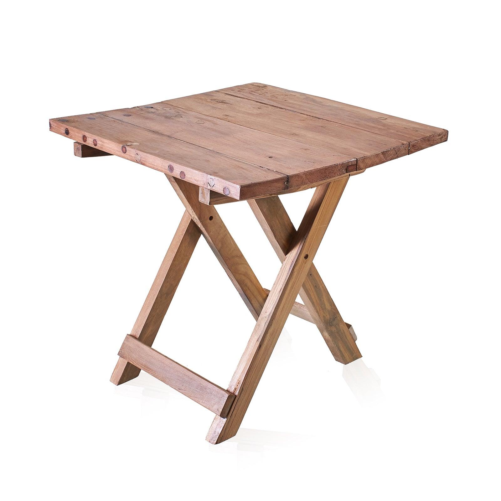 Square Bed Side Table / Coffee Table - Recycled Wood - Bell Tent Sussex