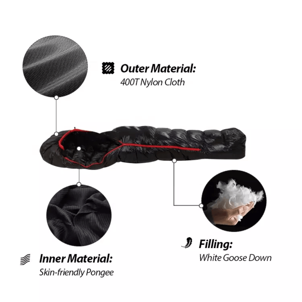 Mummy Sleeping Bag Goose Down Ultralight - Bell Tent Sussex