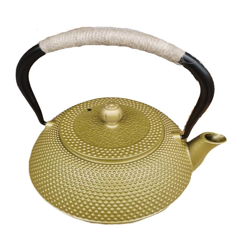 Cast Iron Tea Pots Gold - Bell Tent Sussex