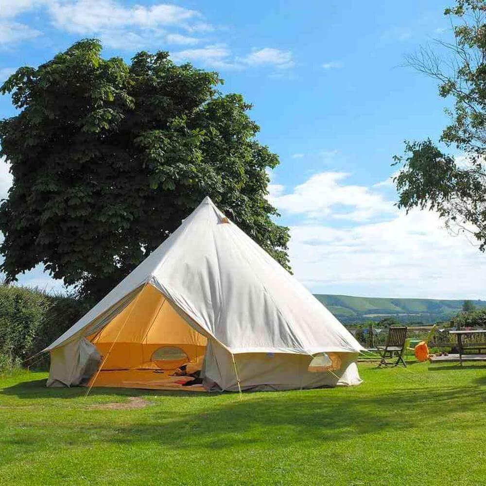 5m bell tent fireproof With Stove Hole & Flap - Bell Tent Sussex