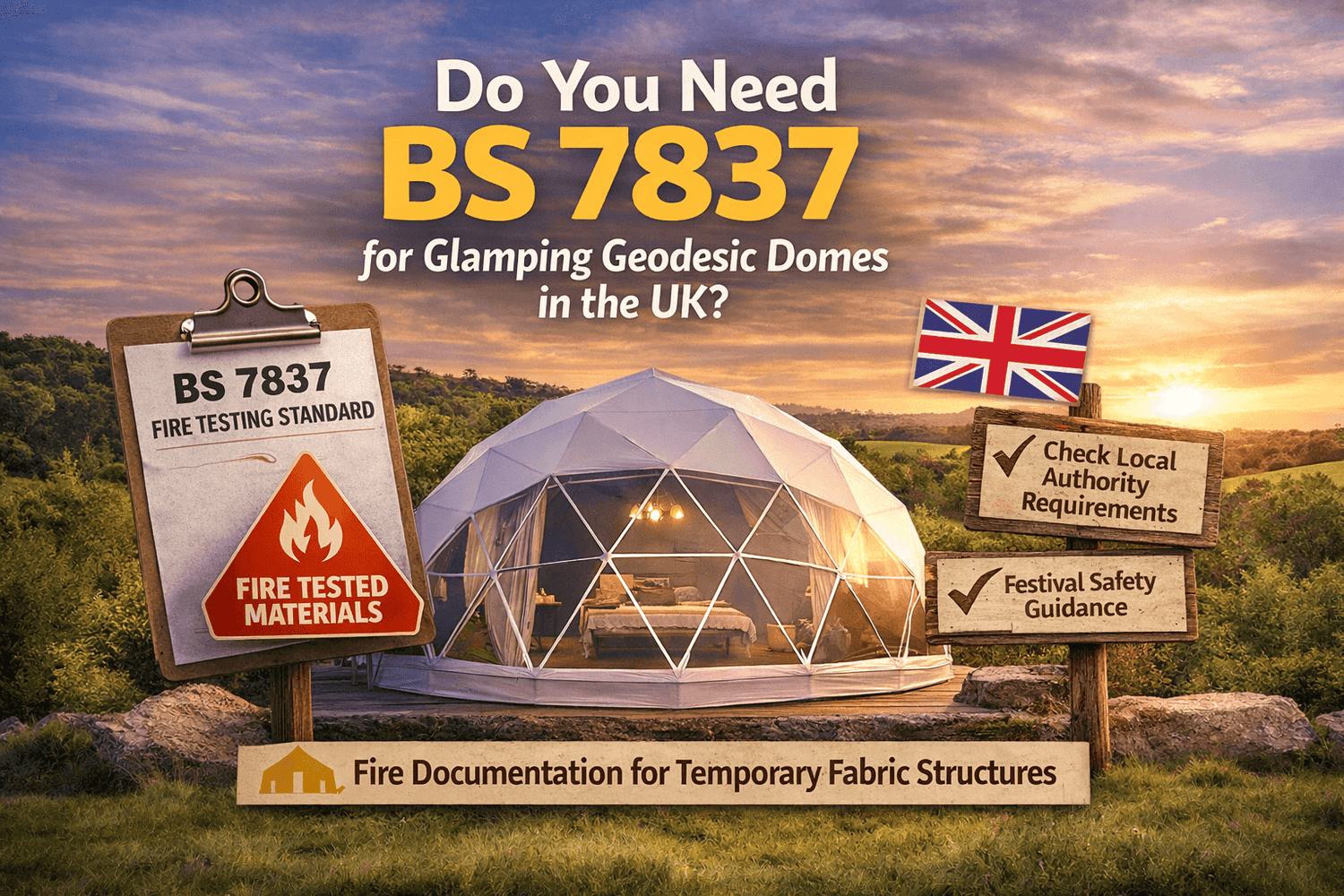 BS 7837 and Fire Standards for Glamping Domes in the UK