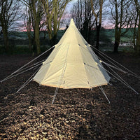4m Tipi Tent Fireproof With Stove Hole & Flap - Bell Tent Sussex