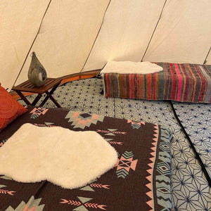 6m Tipi Tent Fireproof With Stove Hole & Flap