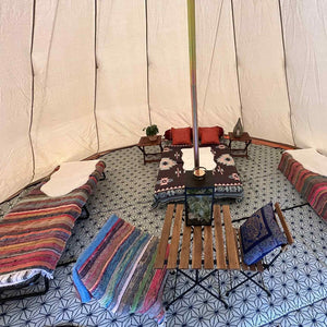 6m Tipi Tent Fireproof With Stove Hole & Flap
