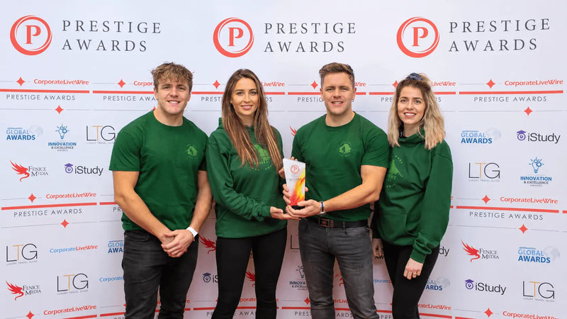 Bell Tent Sussex Team holding the 2022 Camping Store of the Year Prestige Award
